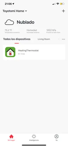 Toyotomi Home App - Pantalla 2